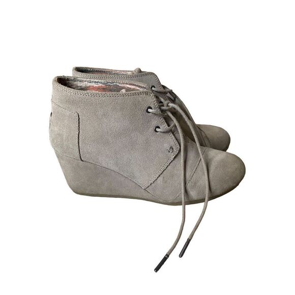 Toms Wedge Bootie in Cream Tan - Picture 1 of 9